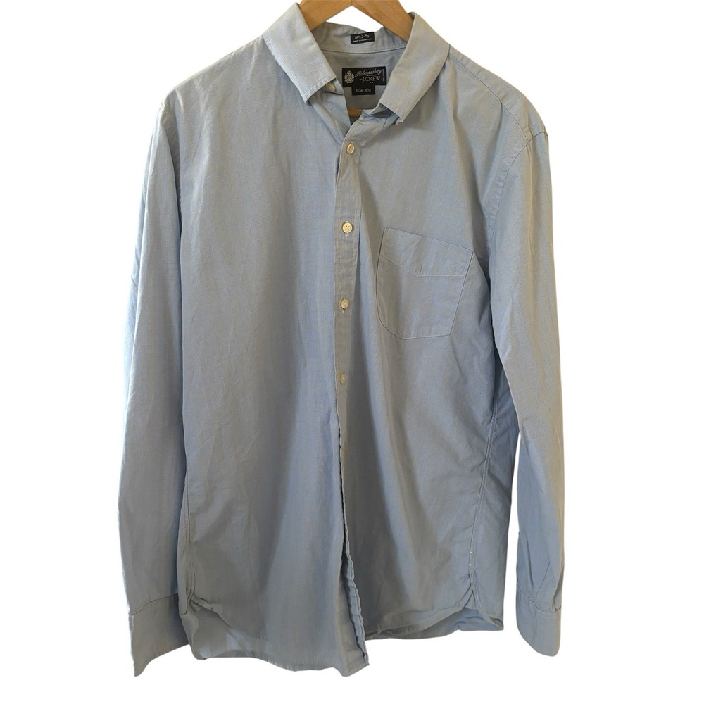 J Crew Mens Button Down Shirt Haberdashery Size Large 2 Ply Cotton Office Preppy